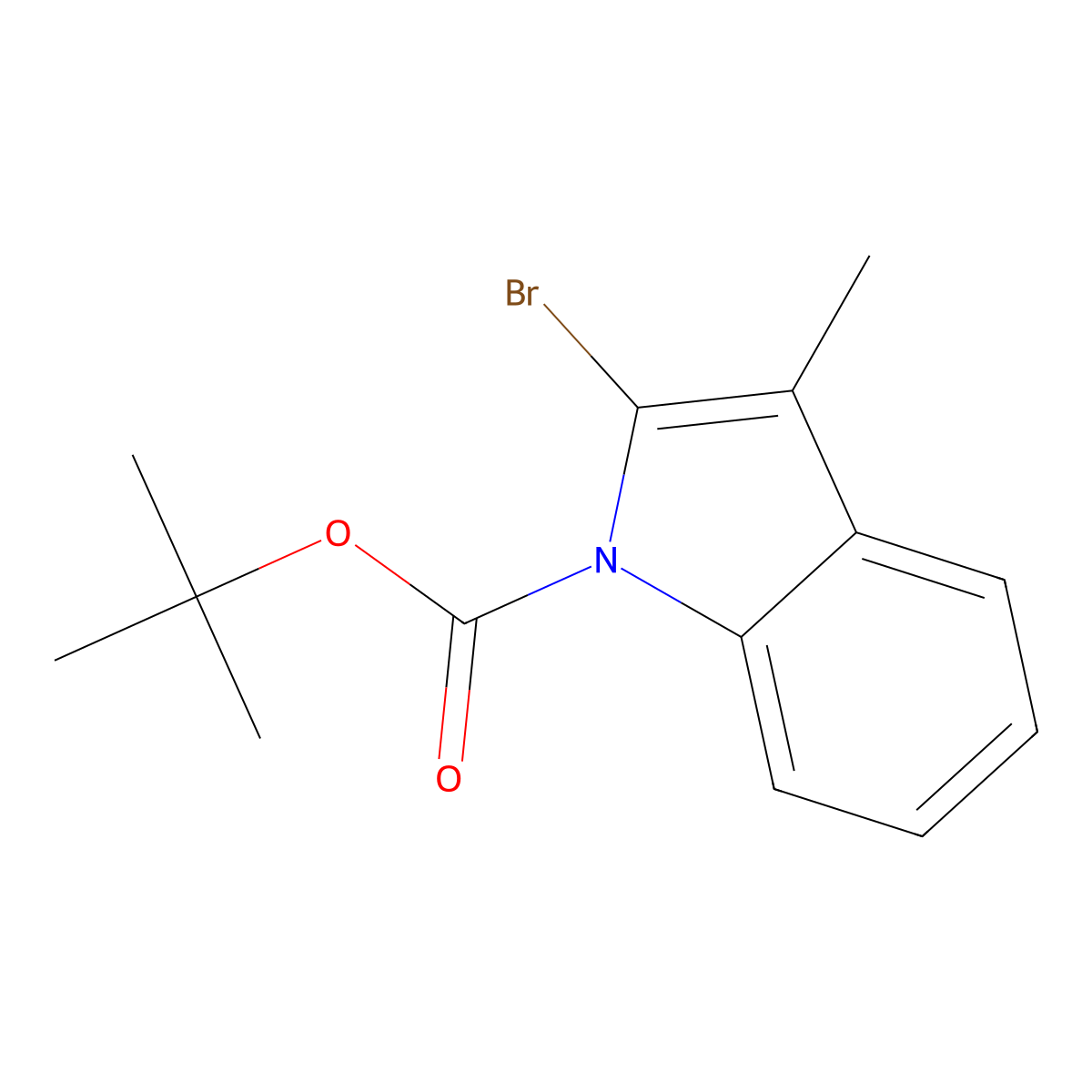 tert-Butyl 2-bromo-3-methyl-1H-indole-1-carboxylate molecular structure, CAS 196713-98-1