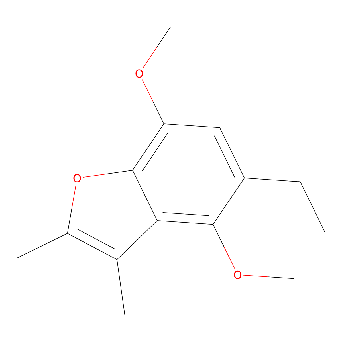 Benzofuran, 4,7-dimethoxy-2,3-dimethyl-5-ethyl- molecular structure, CAS 19672-12-9