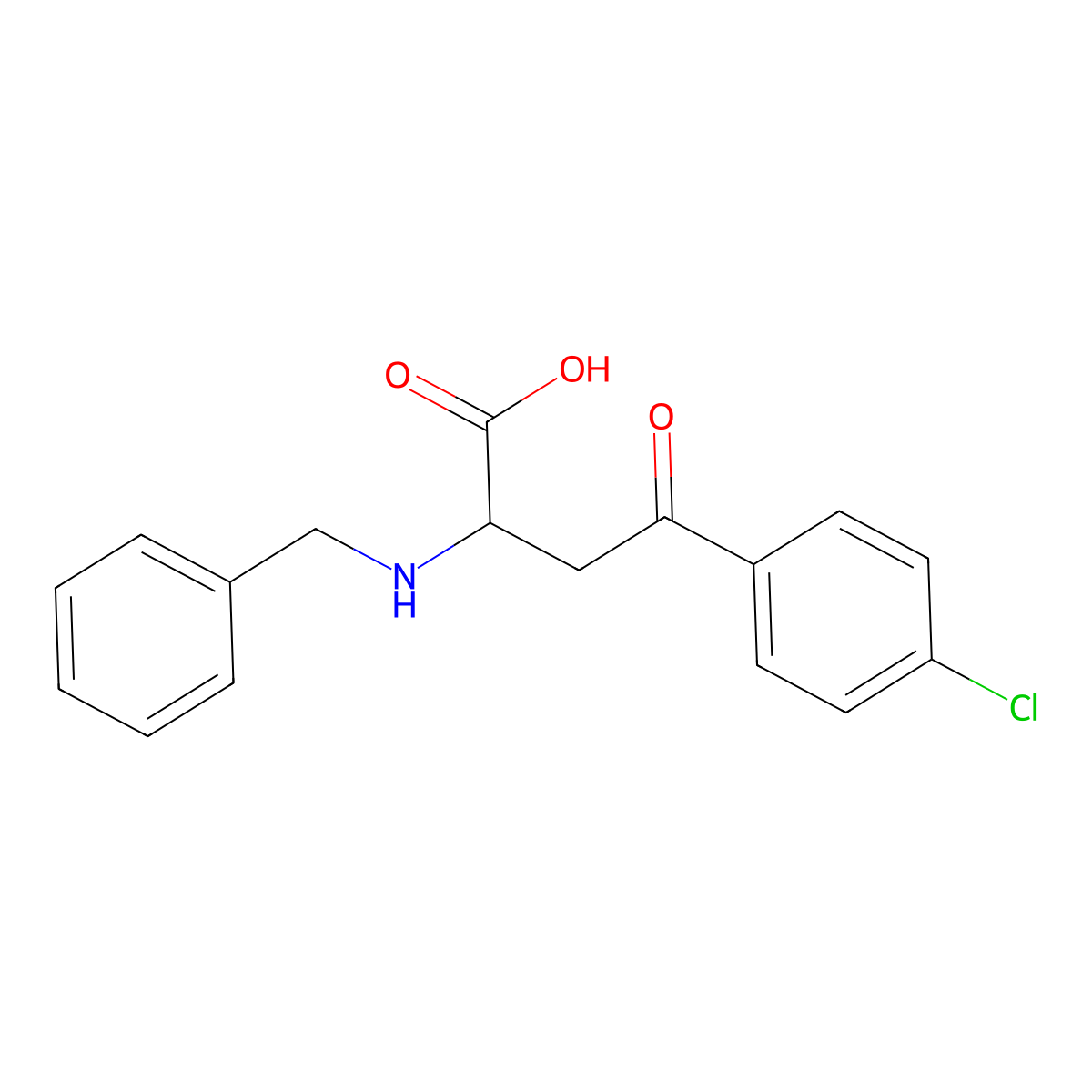 2-(Benzylamino)-4-(4-chlorophenyl)-4-oxobutanoic acid molecular structure, CAS 19672-66-3