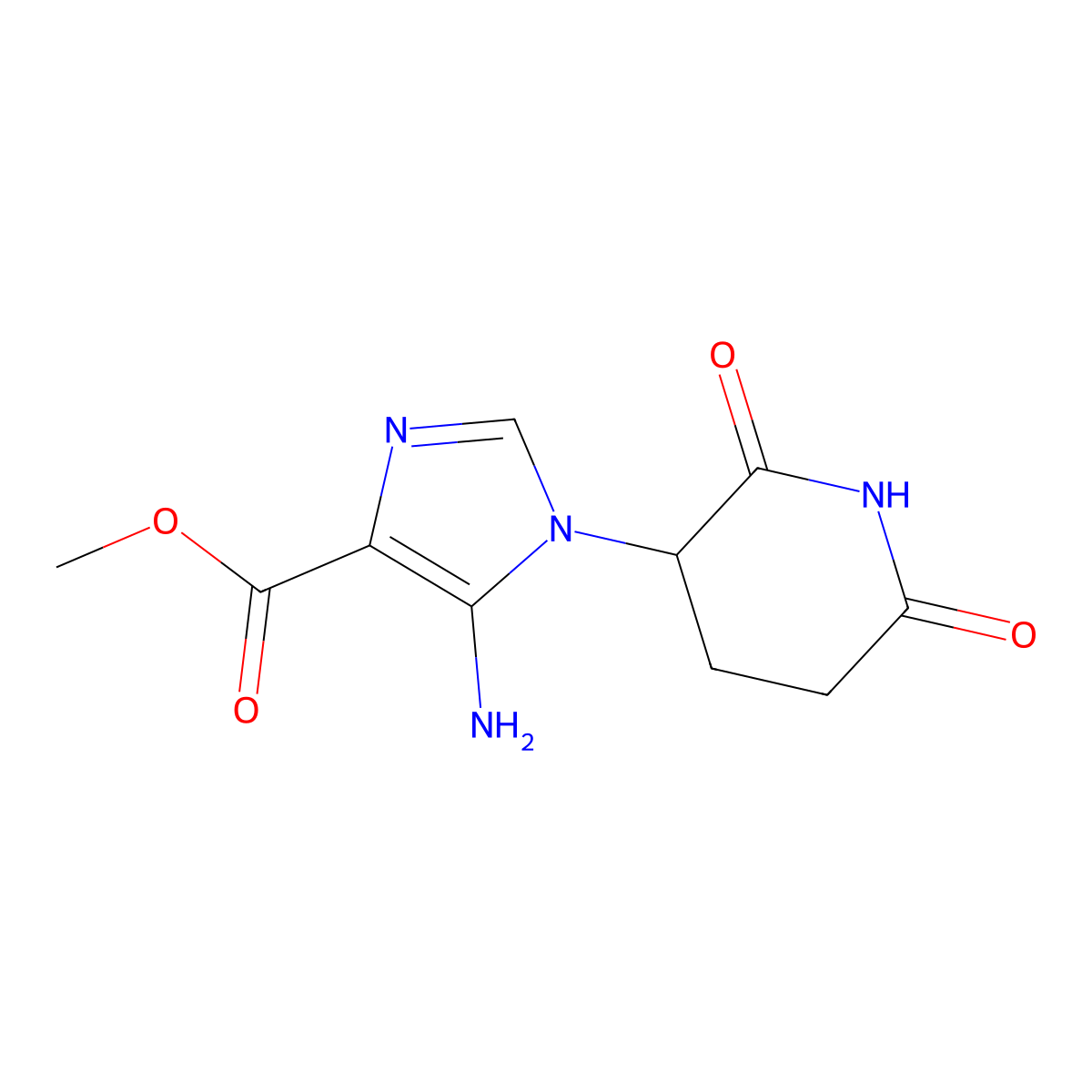 methyl 5-amino-1-(2,6-dioxopiperidin-3-yl)-1H-imidazole-4-carboxylate molecular structure, CAS 1967251-32-6