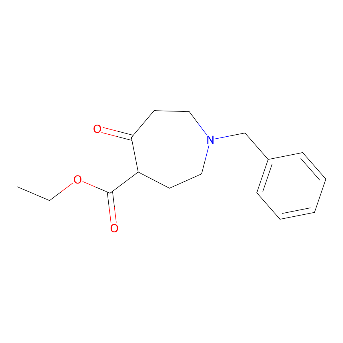 Ethyl 1-benzyl-5-oxoazepane-4-carboxylate molecular structure, CAS 19673-12-2