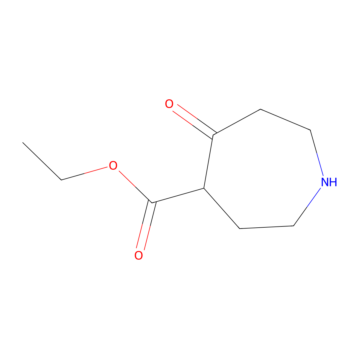 Ethyl 5-oxoazepane-4-carboxylate molecular structure, CAS 19673-15-5