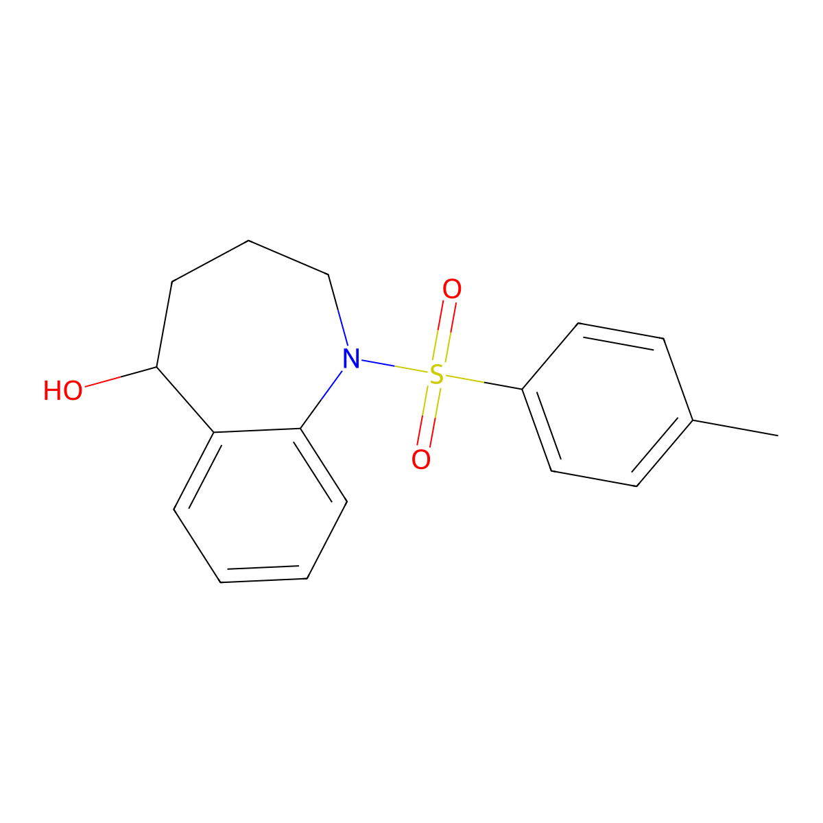 1-[(4-Methylphenyl)sulfonyl]-2,3,4,5-tetrahydro-1h-1-benzazepin-5-ol molecular structure, CAS 19673-33-7