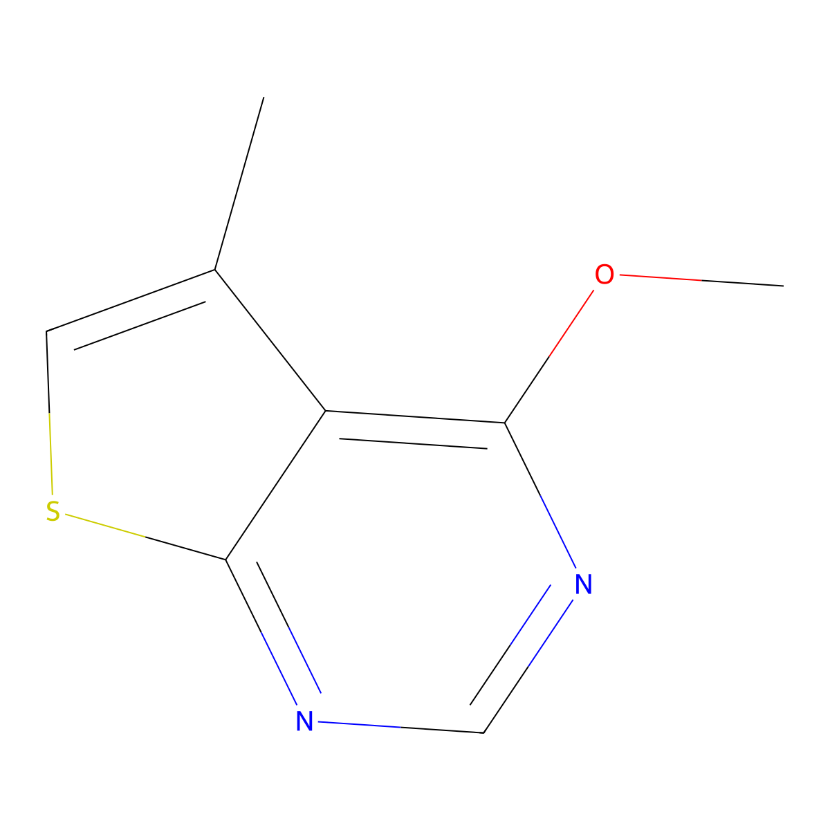 4-Methoxy-5-methylthieno[2,3-d]pyrimidine molecular structure, CAS 19673-95-1