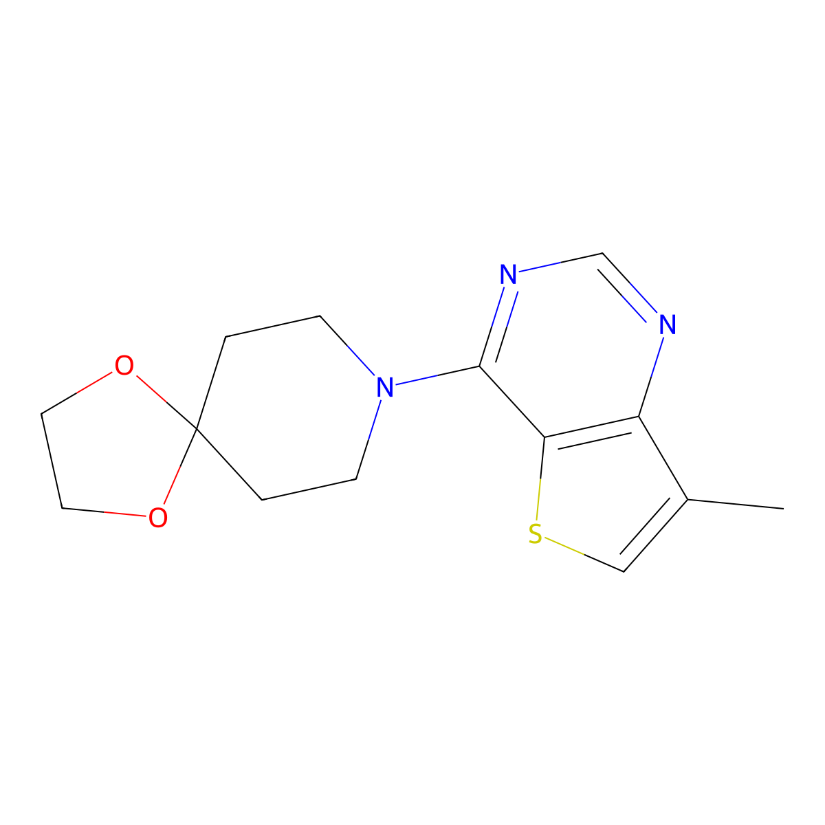 8-{7-Methylthieno[3,2-d]pyrimidin-4-yl}-1,4-dioxa-8-azaspiro[4.5]decane molecular structure, CAS 1967423-35-3