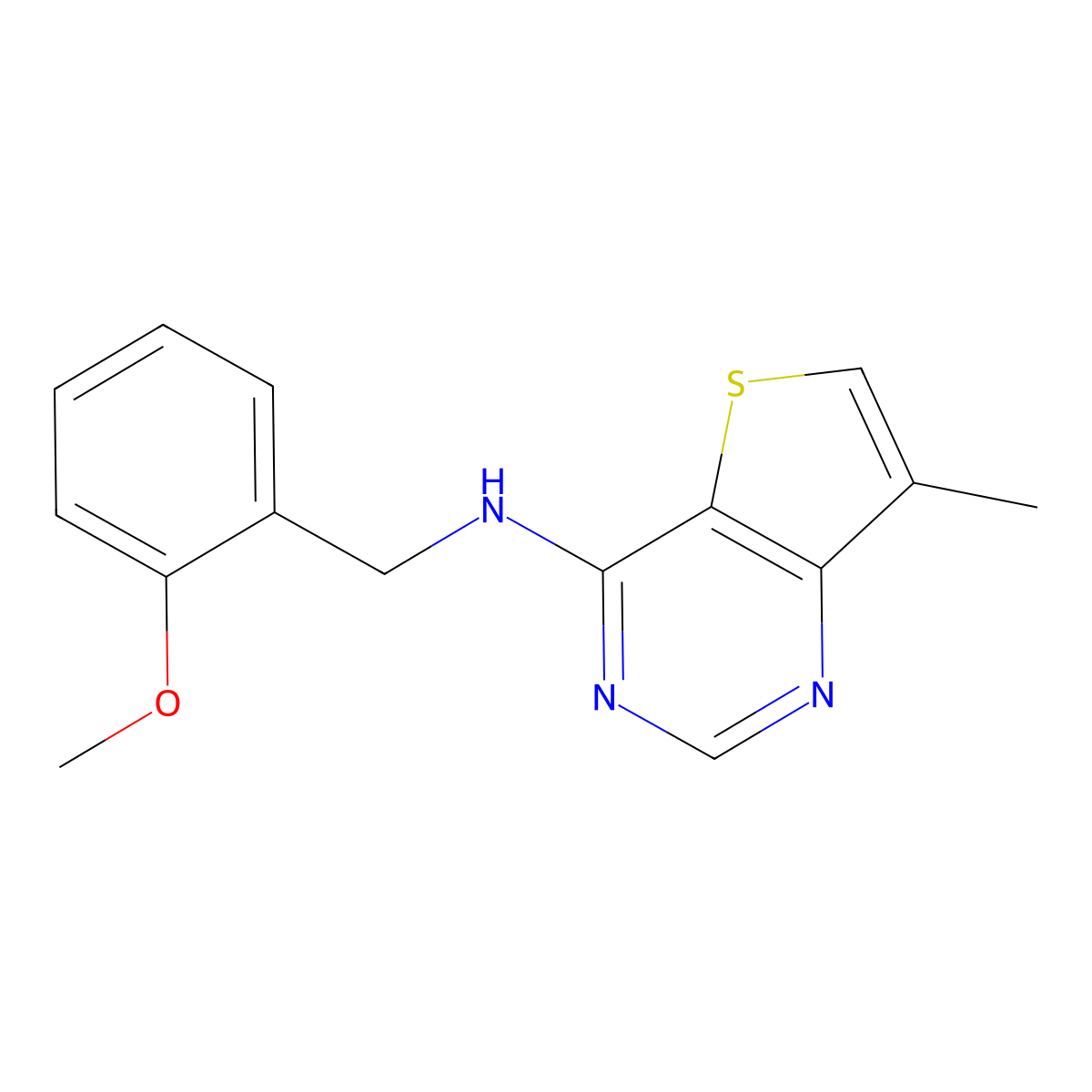N-[(2-methoxyphenyl)methyl]-7-methylthieno[3,2-d]pyrimidin-4-amine molecular structure, CAS 1967423-93-3