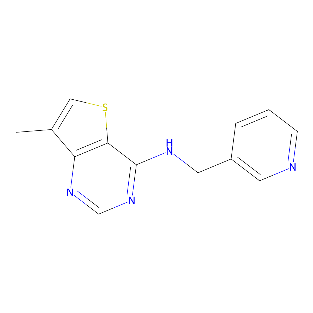 7-methyl-N-[(pyridin-3-yl)methyl]thieno[3,2-d]pyrimidin-4-amine molecular structure, CAS 1967424-07-2