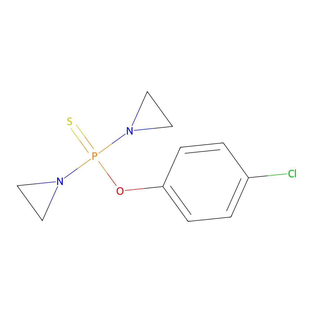 o-(4-Chlorophenyl) bis(aziridin-1-yl)phosphinothioate molecular structure, CAS 19675-24-2