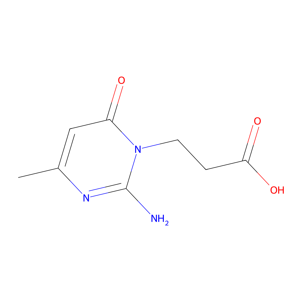 3-(2-amino-4-methyl-6-oxopyrimidin-1(6H)-yl)propanoic acid molecular structure, CAS 19675-50-4