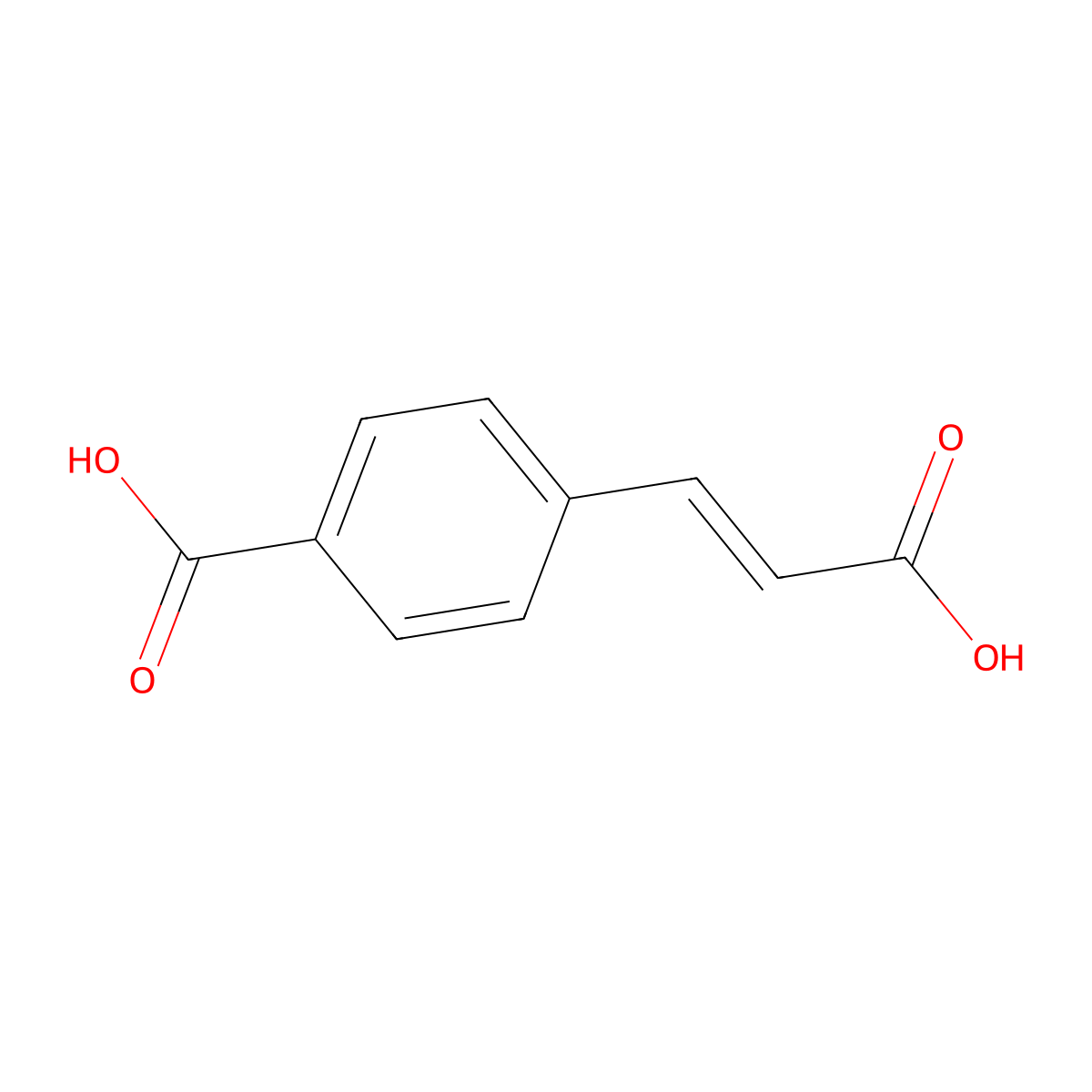 4-(2-Carboxyethenyl)benzoic acid molecular structure, CAS 19675-63-9