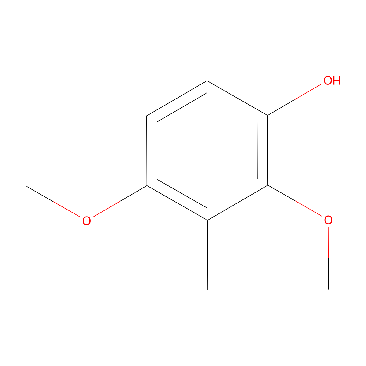 Phenol, 2,4-dimethoxy-3-methyl- molecular structure, CAS 19676-67-6