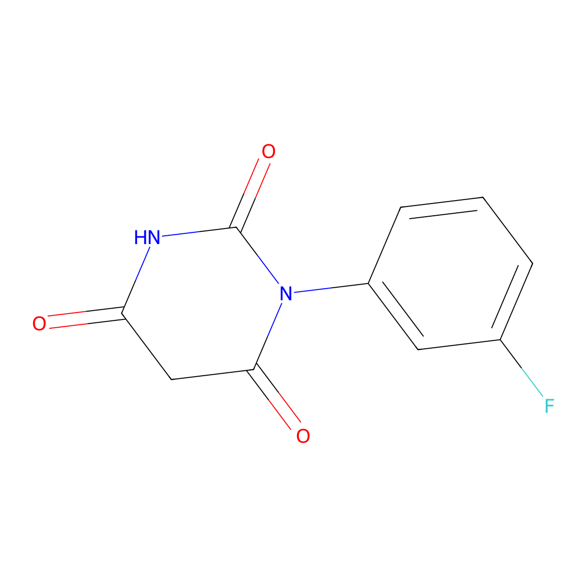 1-(3-fluorophenyl)-2,4,6(1H,3H,5H)-pyrimidinetrione molecular structure, CAS 19677-79-3
