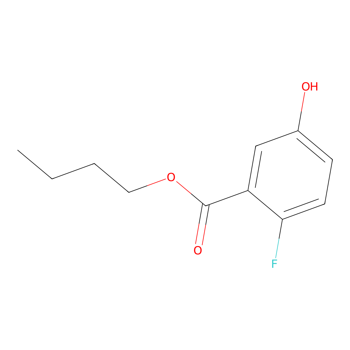 Butyl 2-fluoro-5-hydroxybenzoate molecular structure, CAS 1967800-78-7