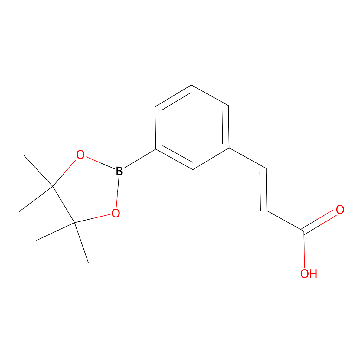 (2E)-3-[3-(Tetramethyl-1,3,2-Dioxaborolan-2-Yl)Phenyl]Prop-2-Enoic Acid molecular structure, CAS 1967825-39-3