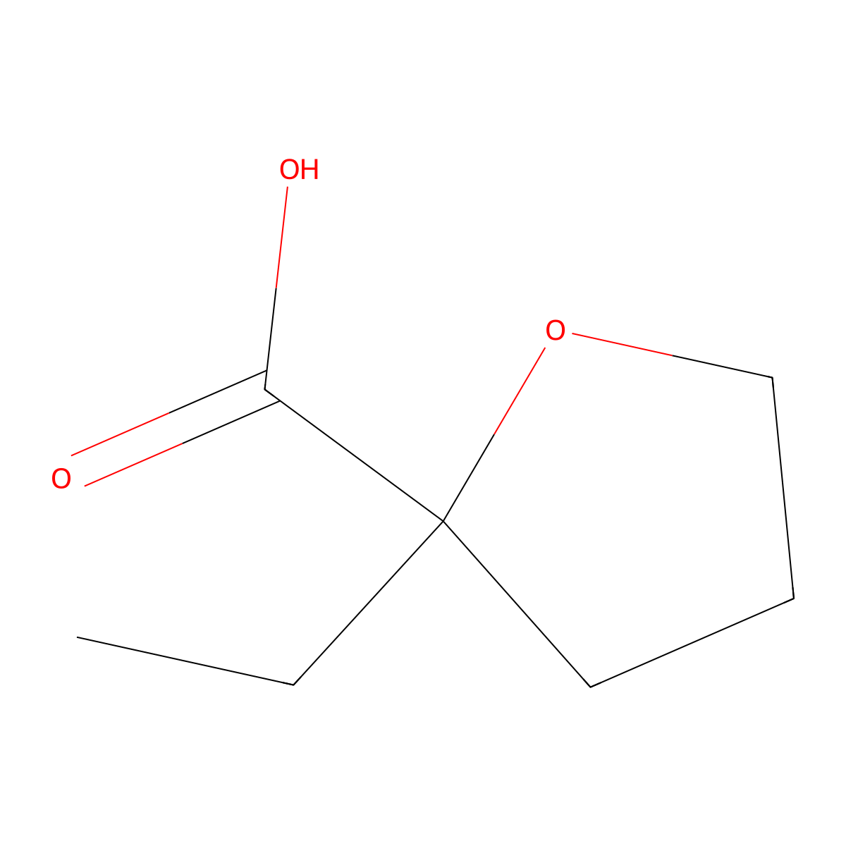 2-Ethyloxolane-2-carboxylic acid molecular structure, CAS 19679-76-6