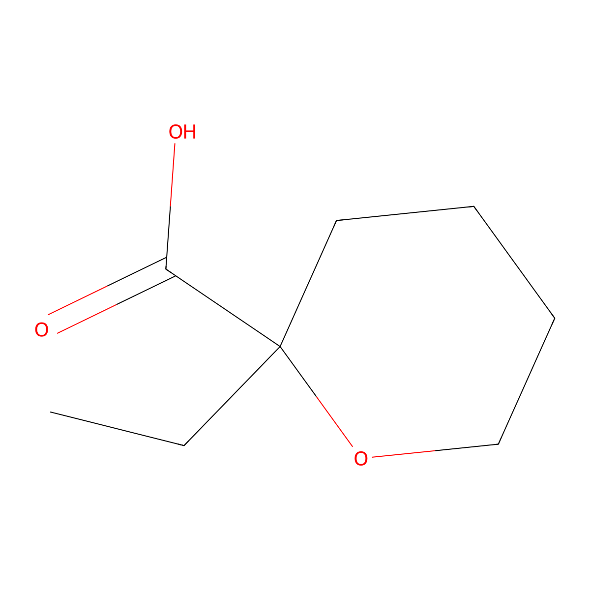 2-Ethyloxane-2-carboxylic acid molecular structure, CAS 19679-90-4