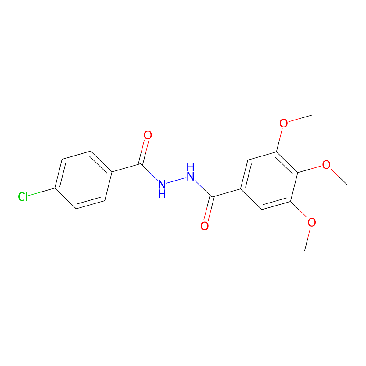 N'-[(4-chlorophenyl)carbonyl]-3,4,5-trimethoxybenzohydrazide molecular structure, CAS 196791-83-0