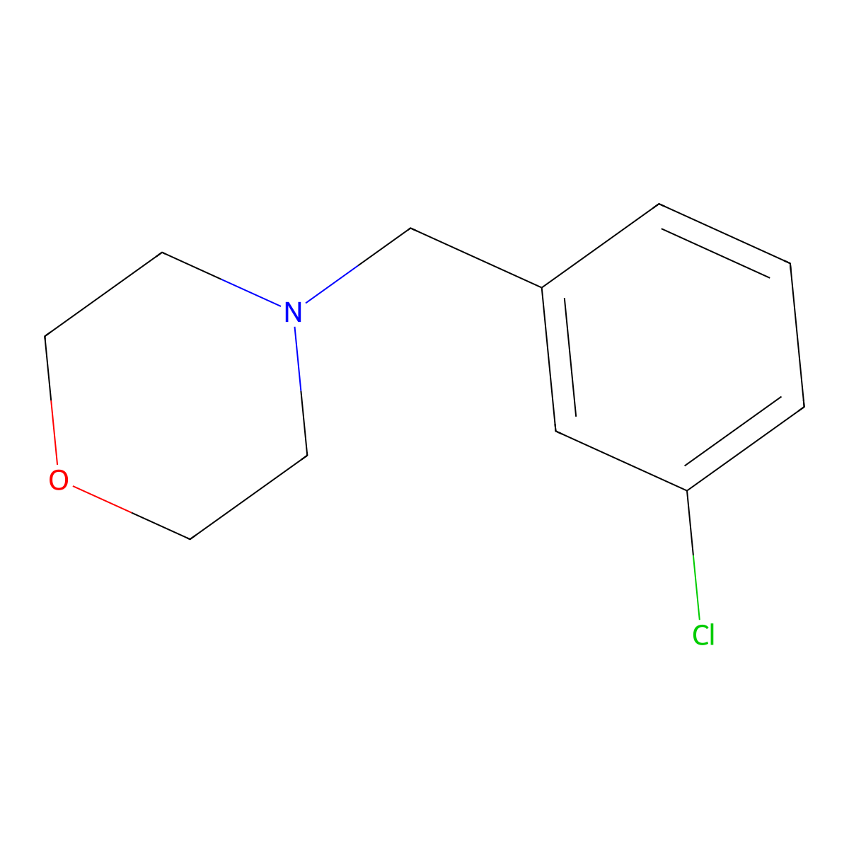 4-(3-Chlorobenzyl)morpholine molecular structure, CAS 196792-37-7