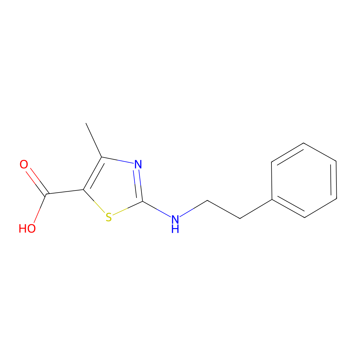 4-Methyl-2-[(2-phenylethyl)amino]-1,3-thiazole-5-carboxylic acid molecular structure, CAS 196797-64-5