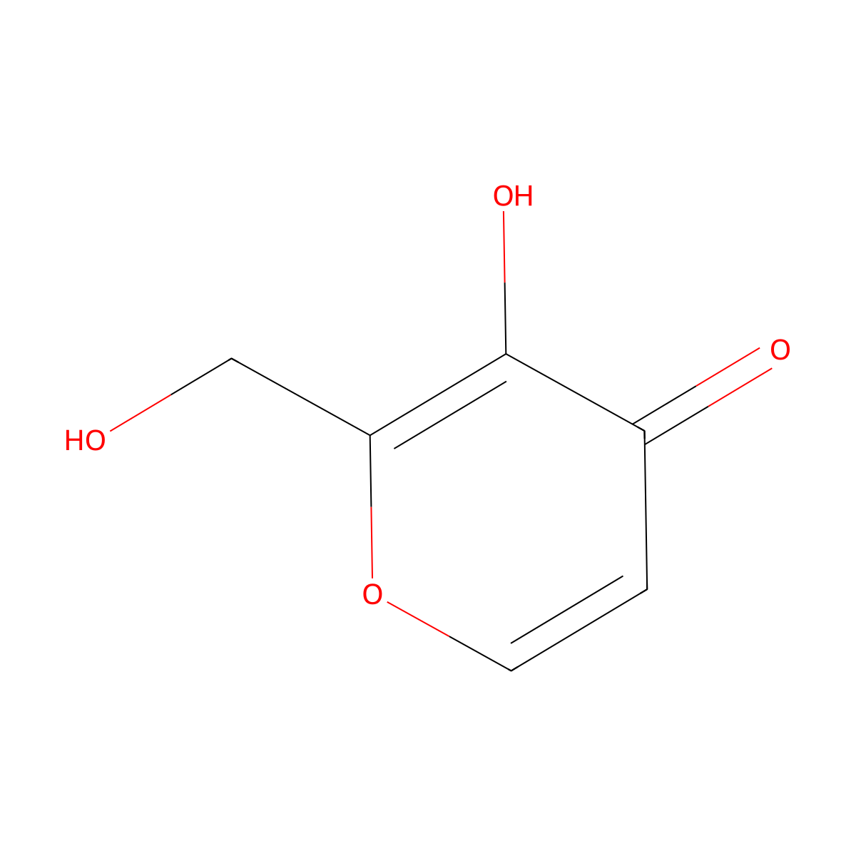 3-hydroxy-2-(hydroxymethyl)-4H-pyran-4-one molecular structure, CAS 1968-51-0