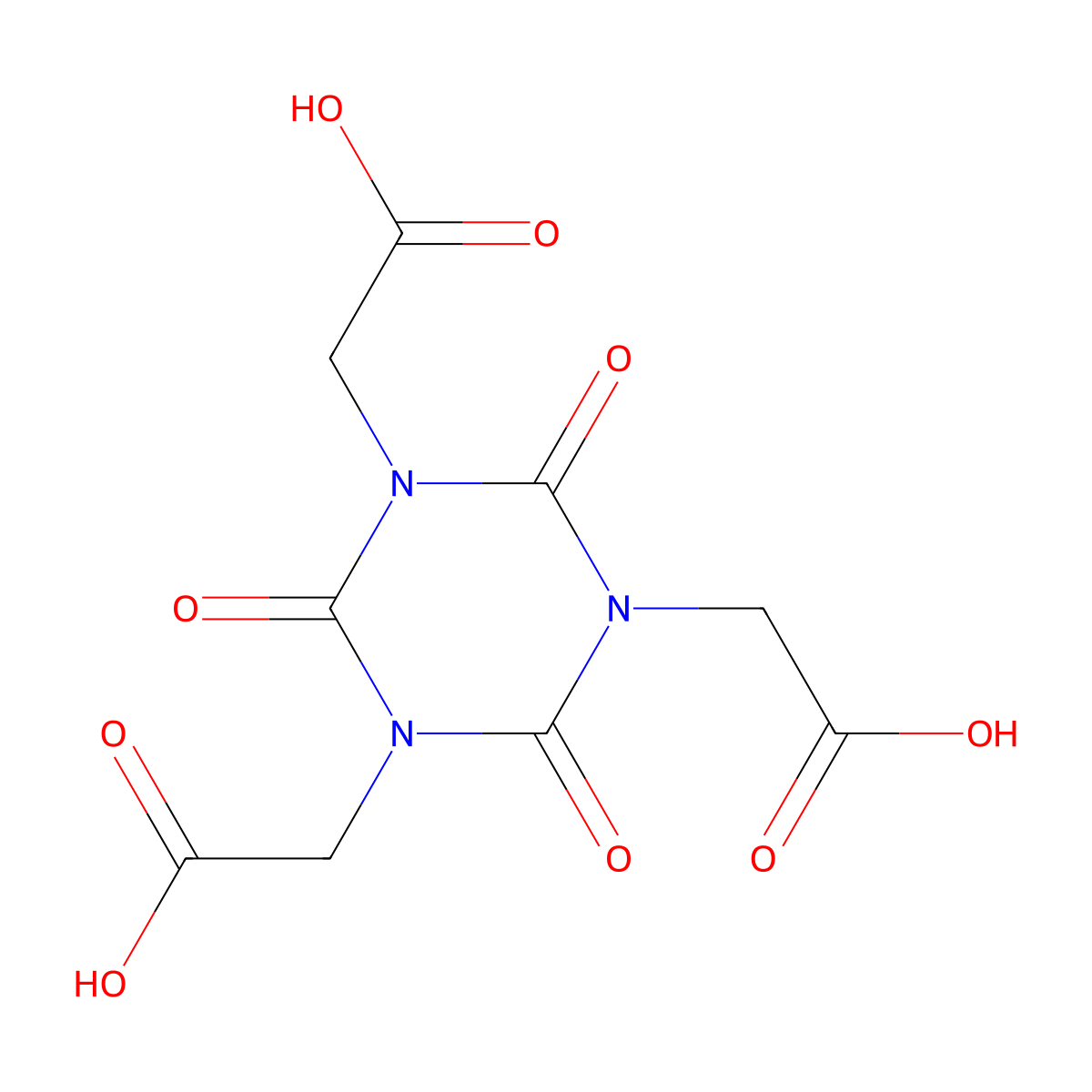 2,4,6-Trioxo-1,3,5-triazine-1,3,5(2H,4H,6H)-triacetic acid molecular structure, CAS 1968-52-1
