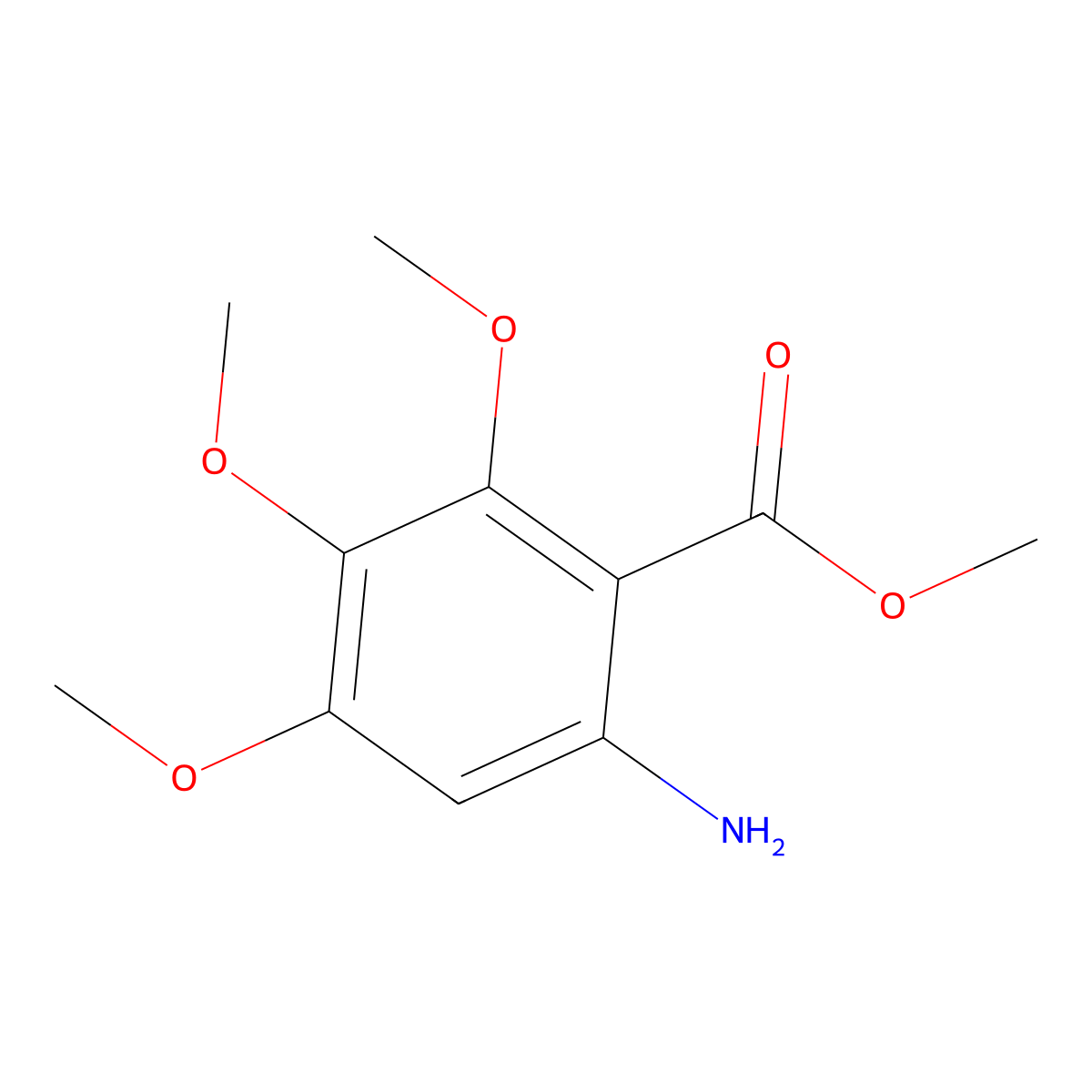 Methyl 6-amino-2,3,4-trimethoxybenzoate molecular structure, CAS 1968-72-5