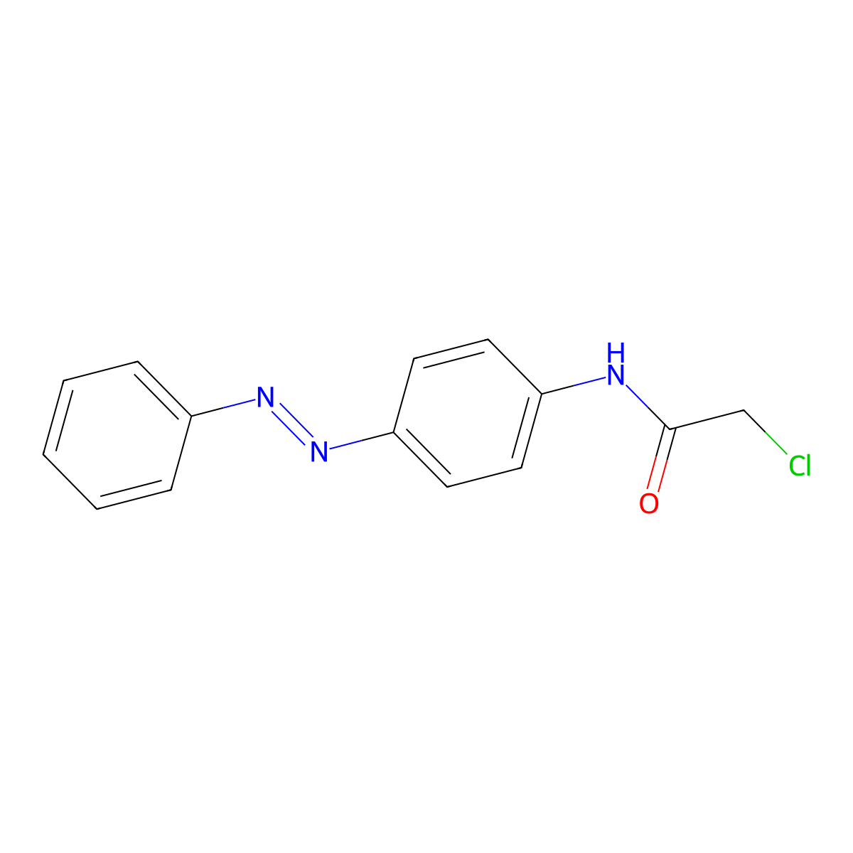 2-chloro-N-{4-[(E)-phenyldiazenyl]phenyl}acetamide molecular structure, CAS 19680-35-4
