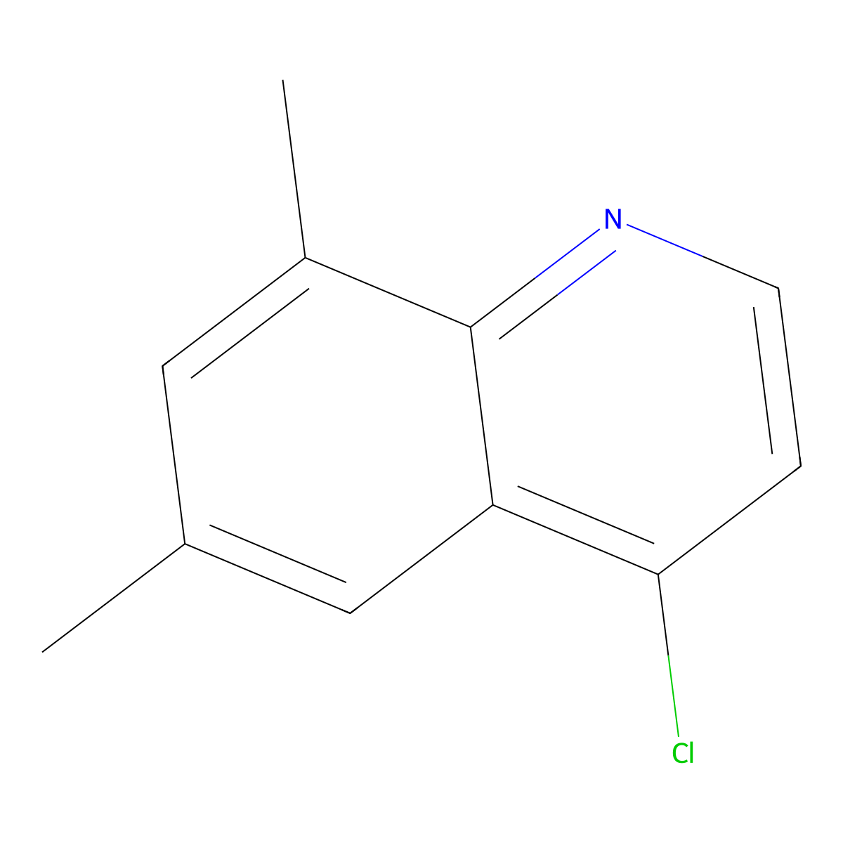 4-Chloro-6,8-dimethylquinoline molecular structure, CAS 196803-72-2
