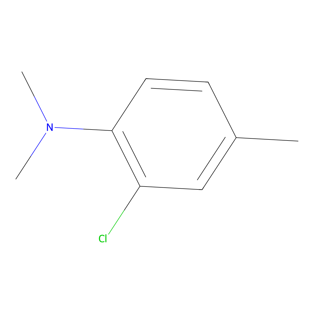 2-Chloro-N,N,4-trimethylbenzenamine molecular structure, CAS 196803-74-4