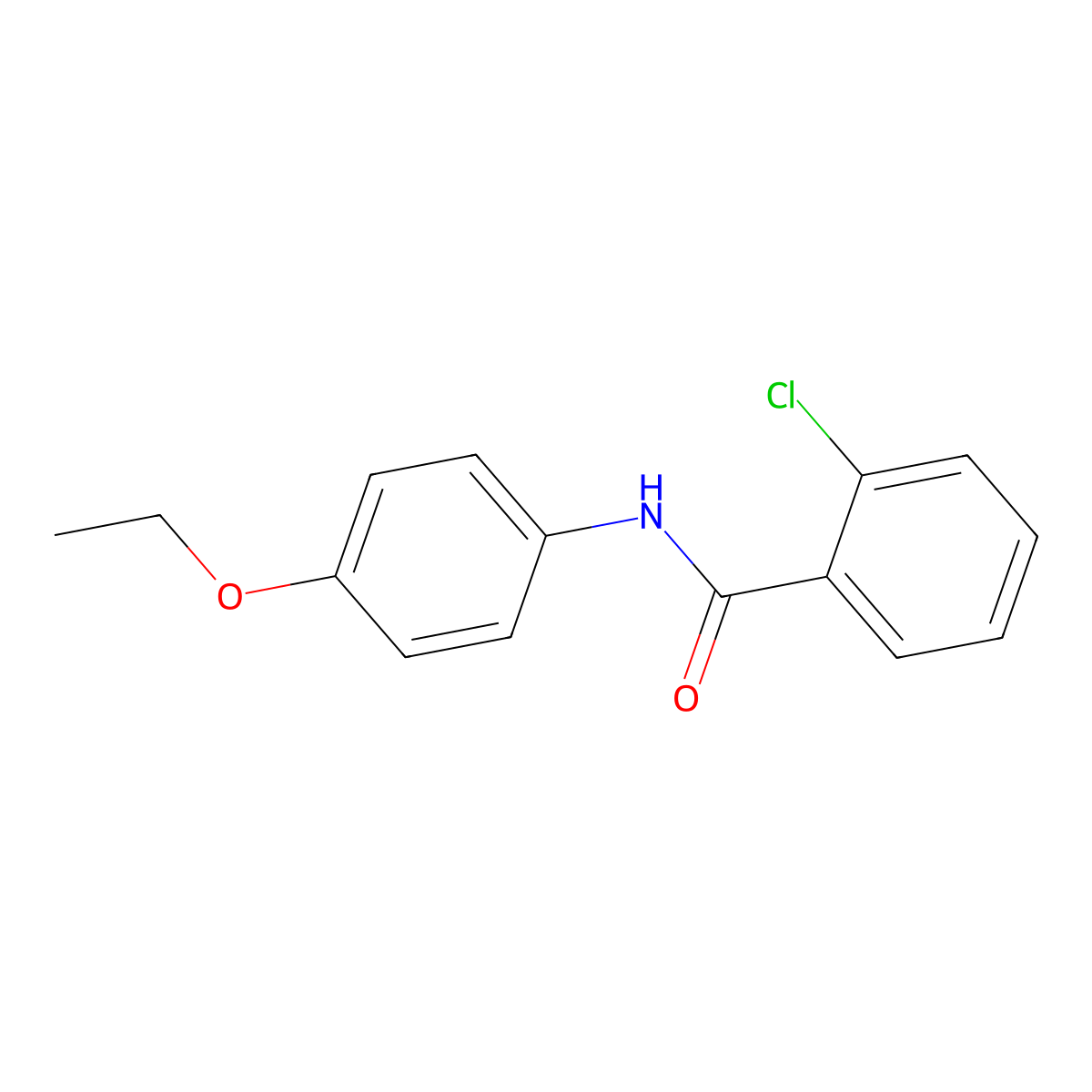 2-chloro-N-(4-ethoxyphenyl)benzamide molecular structure, CAS 196803-92-6