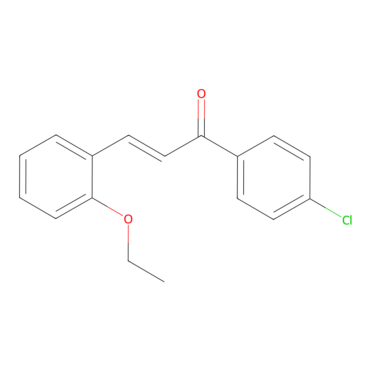 (2E)-1-(4-chlorophenyl)-3-(2-ethoxyphenyl)prop-2-en-1-one molecular structure, CAS 196803-97-1