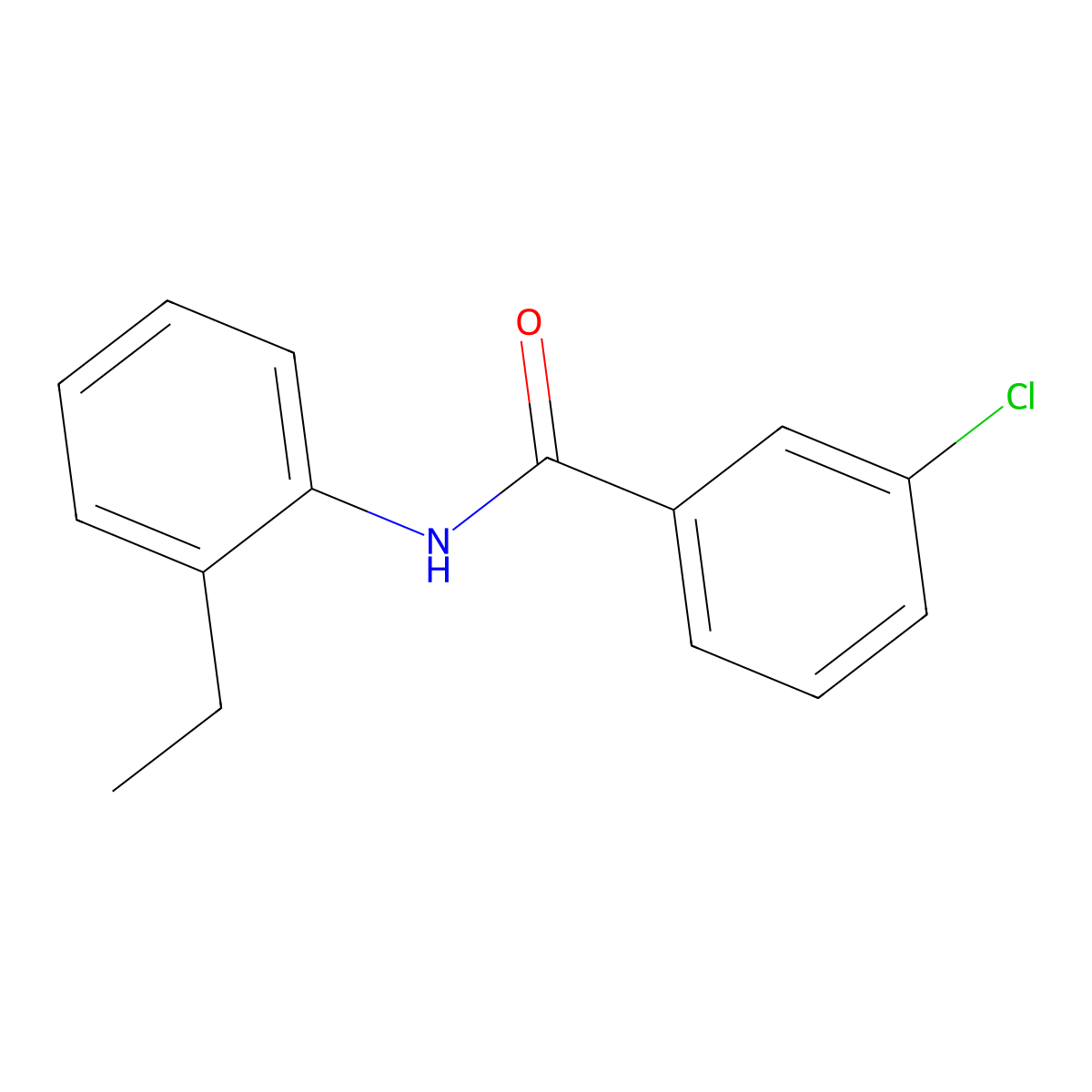 3-chloro-N-(2-ethylphenyl)benzamide molecular structure, CAS 196804-13-4