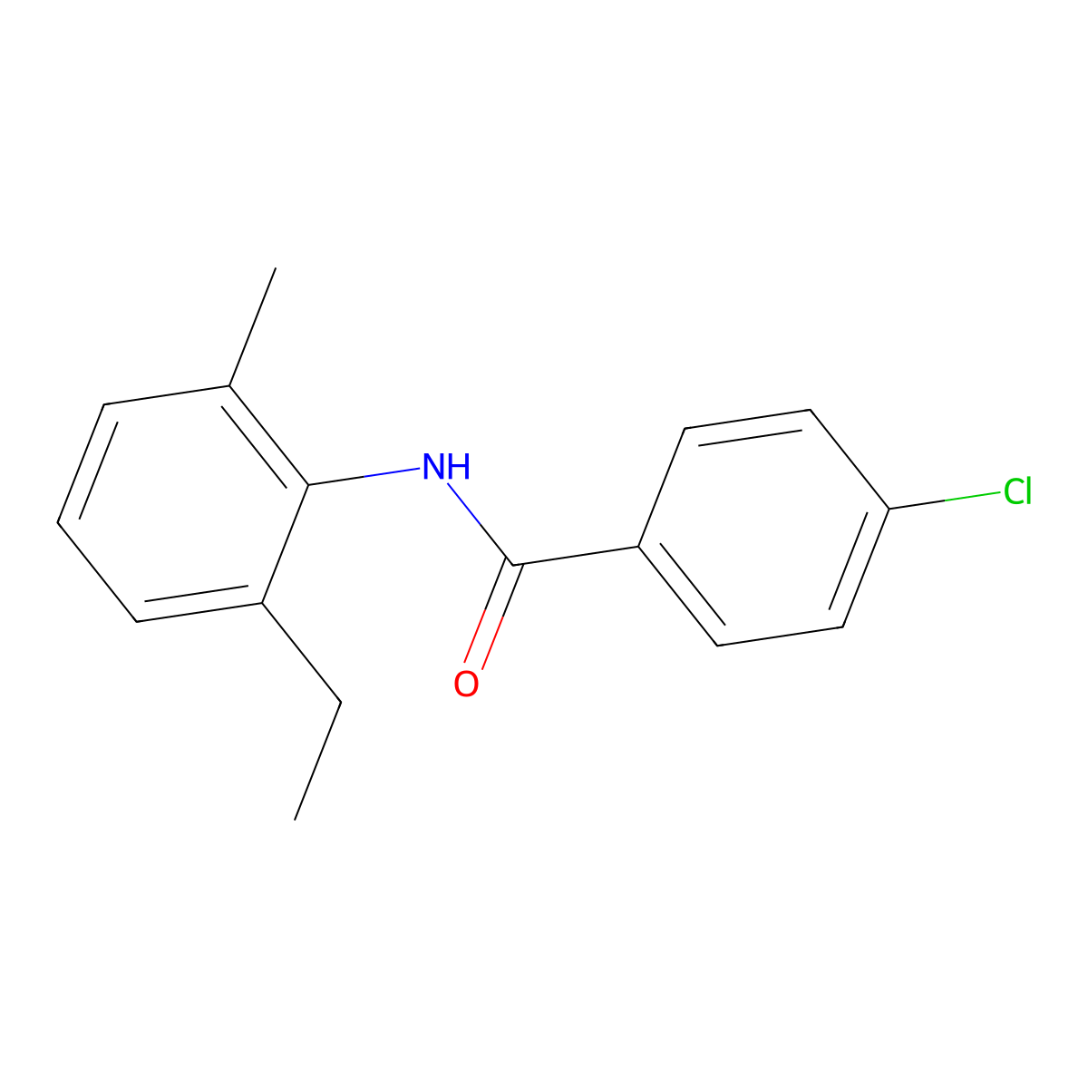 4-chloro-N-(2-ethyl-6-methylphenyl)benzamide molecular structure, CAS 196804-38-3