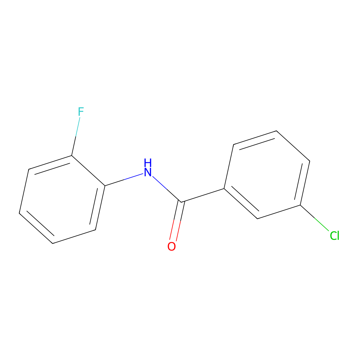 3-chloro-N-(2-fluorophenyl)benzamide molecular structure, CAS 196804-53-2