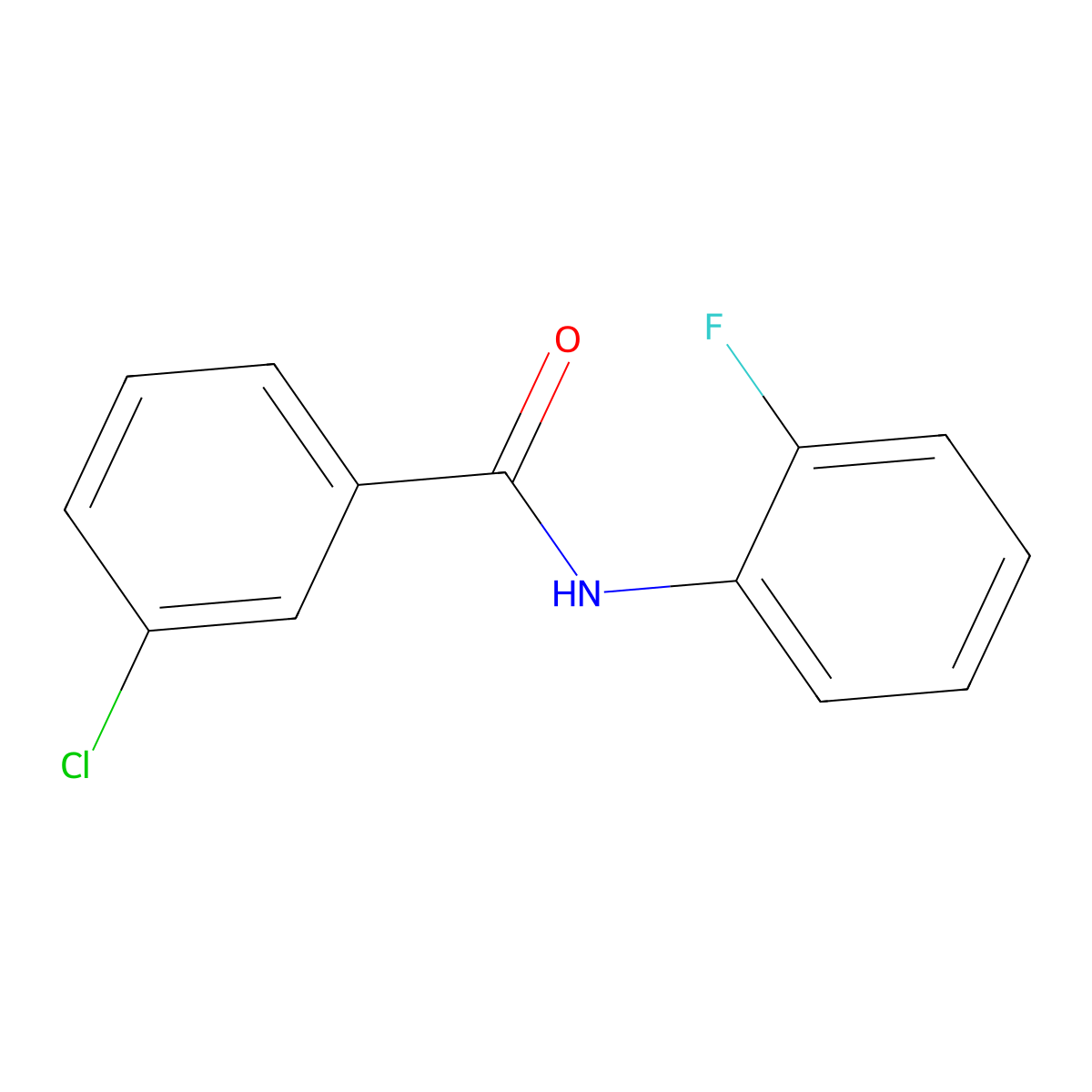 3-chloro-N-(2-fluorophenyl)benzamide molecular structure, CAS 196804-53-2