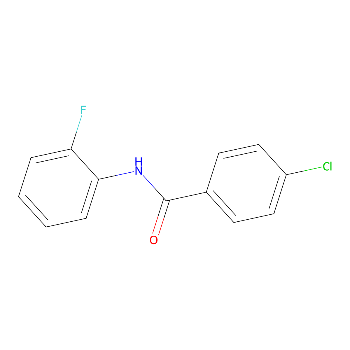 4-Chloro-N-(2-fluorophenyl)benzamide molecular structure, CAS 196804-54-3