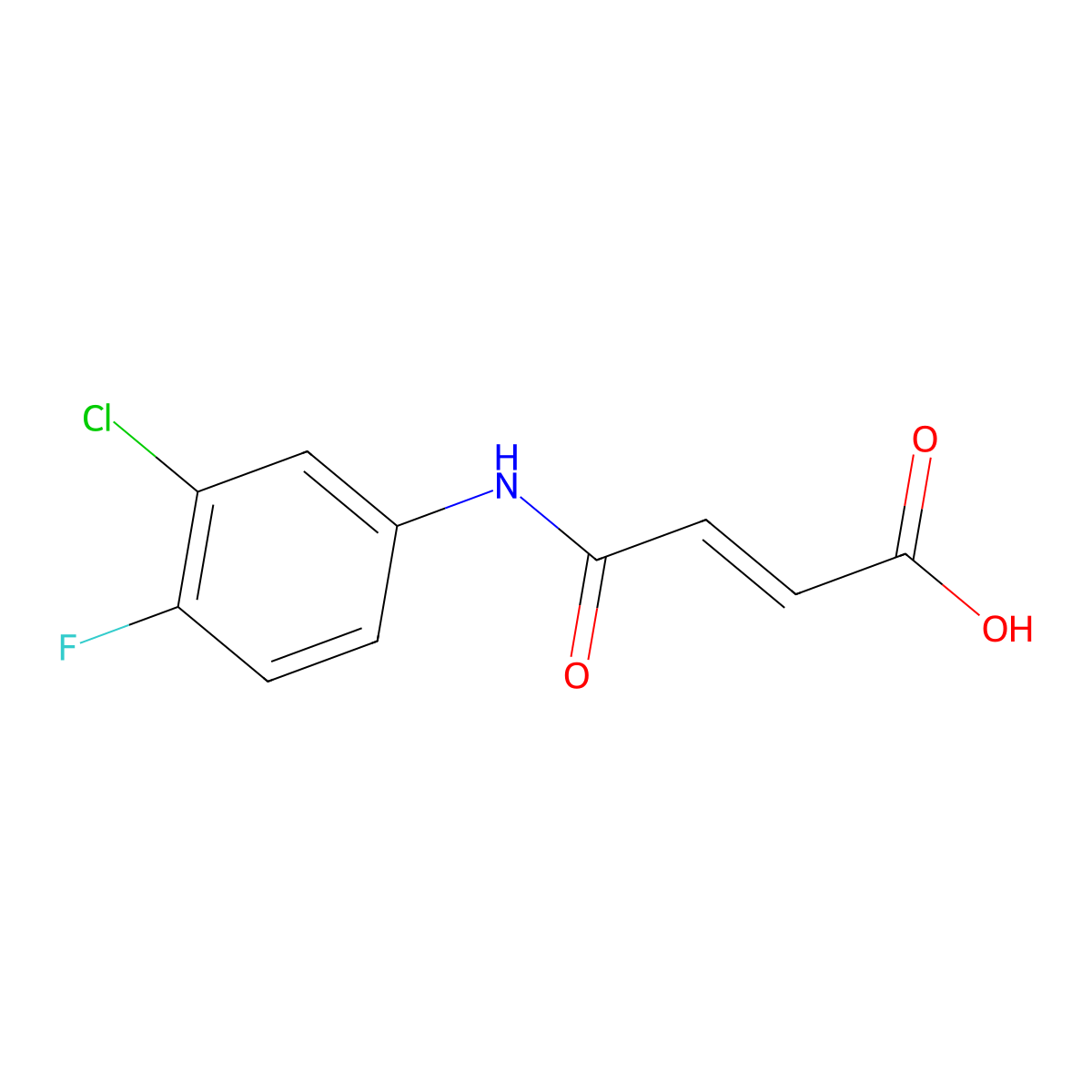 3-[(3-Chloro-4-fluorophenyl)carbamoyl]prop-2-enoic acid molecular structure, CAS 196804-60-1