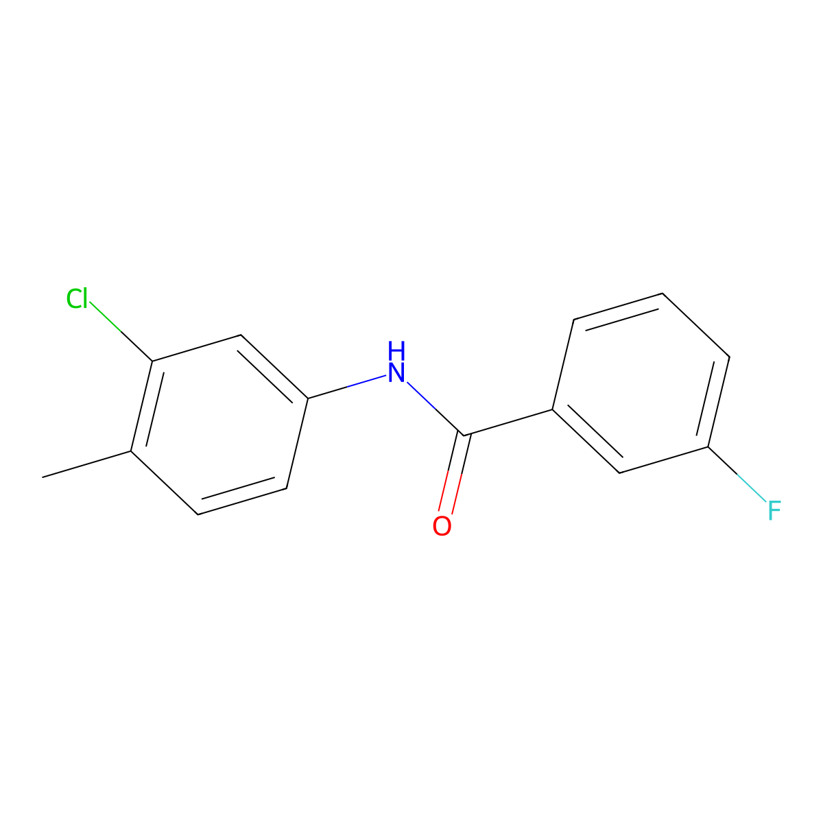 N-(3-chloro-4-methylphenyl)-3-fluorobenzamide molecular structure, CAS 196804-62-3