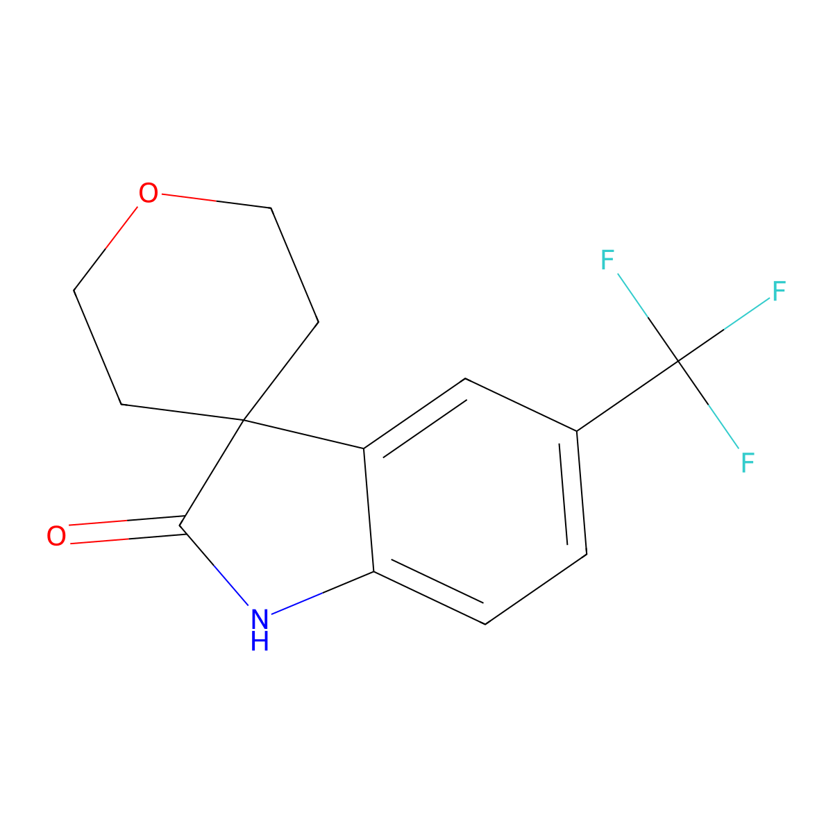 5-(Trifluoromethyl)-1H-spiro[indole-3,4'-oxane]-2-one molecular structure, CAS 1968119-40-5