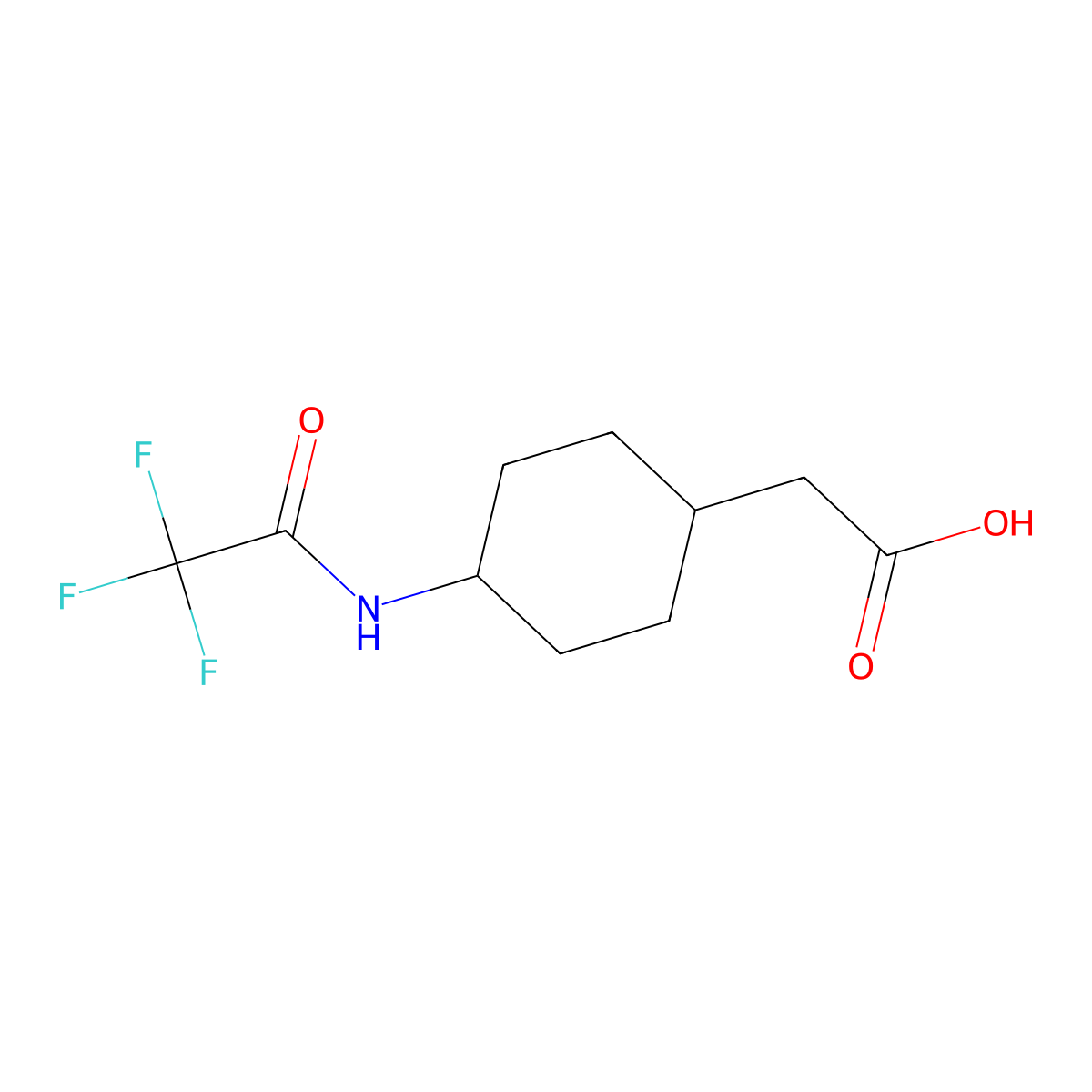 2-[4-(2,2,2-Trifluoroacetamido)cyclohexyl]acetic acid molecular structure, CAS 196812-95-0