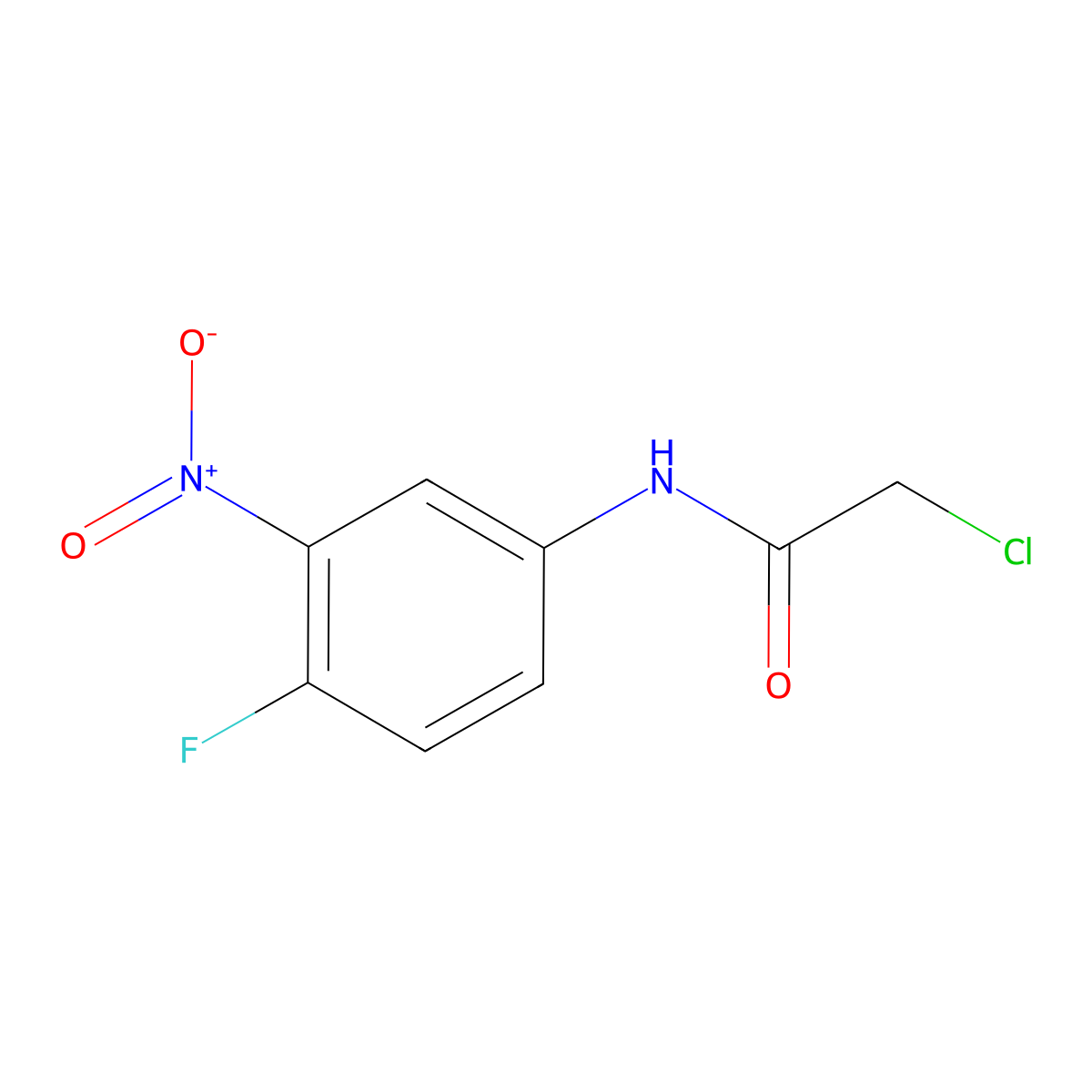 2-chloro-N-(4-fluoro-3-nitrophenyl)acetamide molecular structure, CAS 196812-96-1
