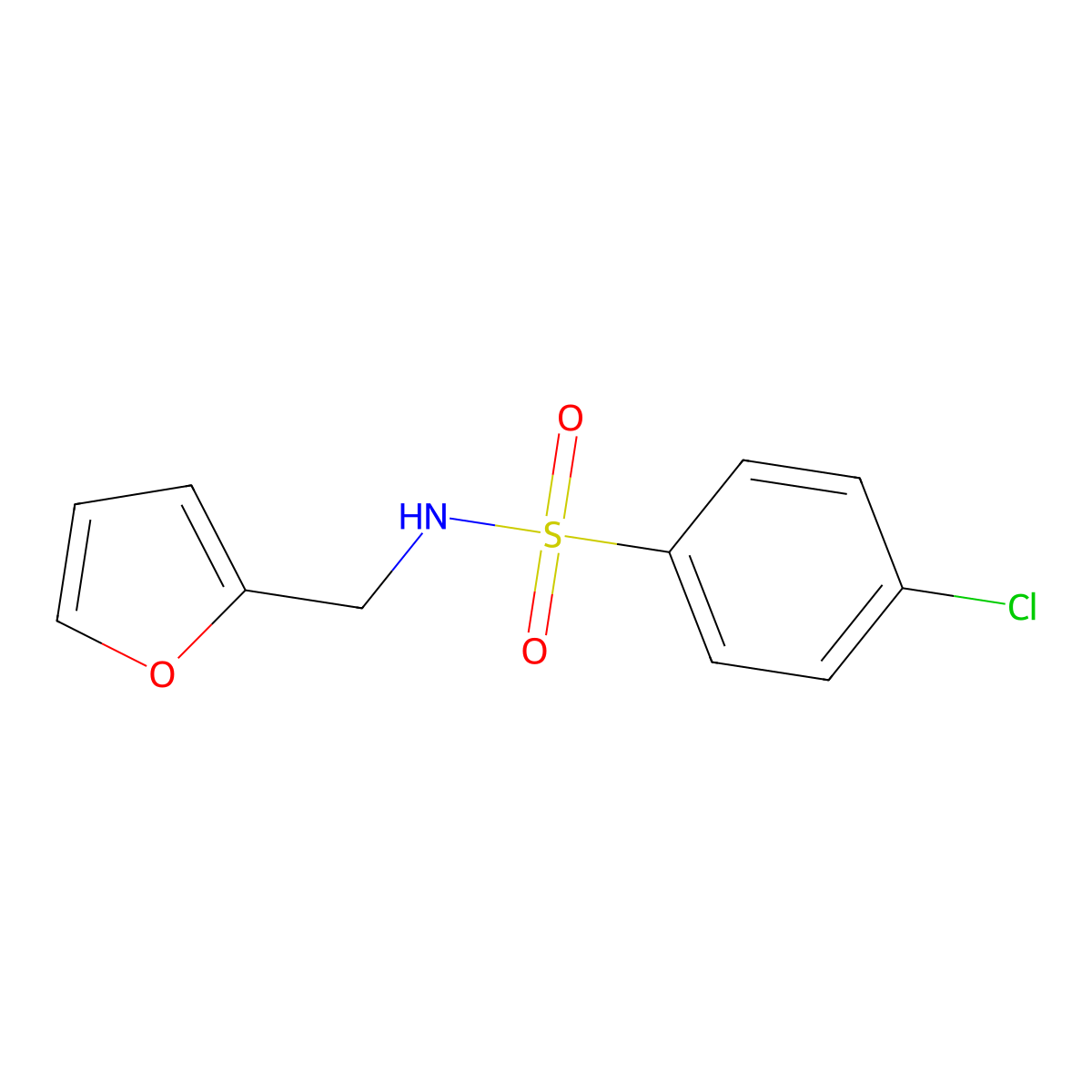 4-chloro-N-(2-furylmethyl)benzenesulfonamide molecular structure, CAS 196813-49-7