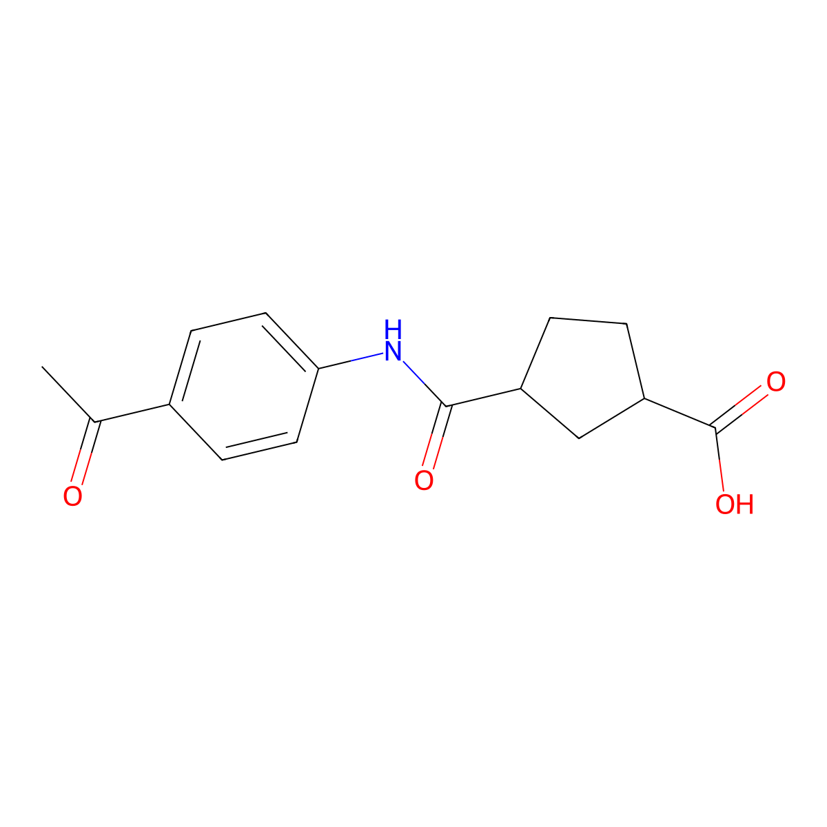 3-((4-Acetylphenyl)carbamoyl)cyclopentanecarboxylic acid molecular structure, CAS 1968138-70-6