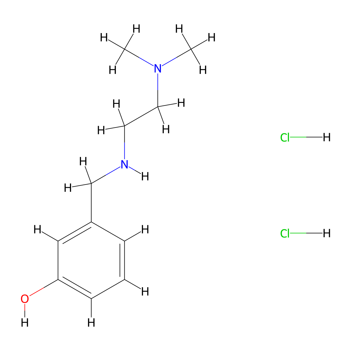 3-({[2-(Dimethylamino)ethyl]amino}methyl)phenol dihydrochloride molecular structure, CAS 196822-55-6