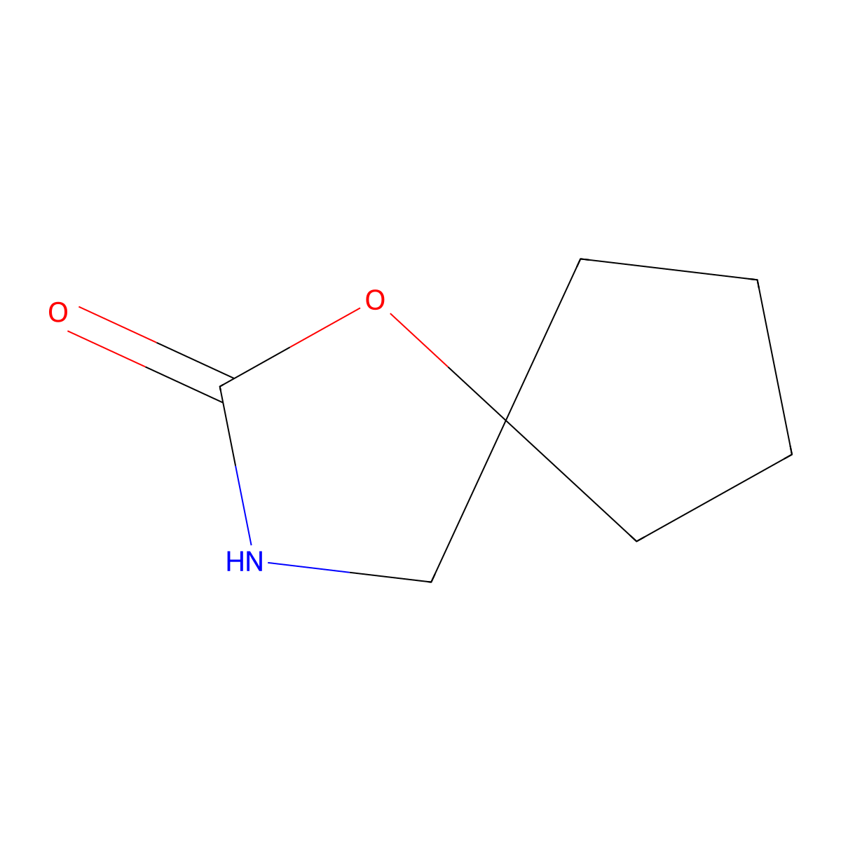 1-Oxa-3-azaspiro(4.4)nonan-2-one molecular structure, CAS 19684-59-4