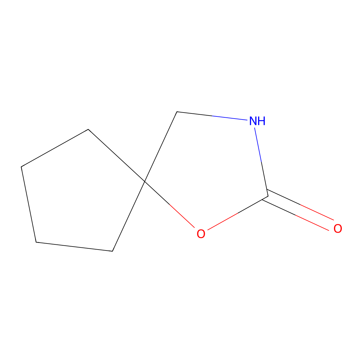 1-Oxa-3-azaspiro(4.4)nonan-2-one molecular structure, CAS 19684-59-4