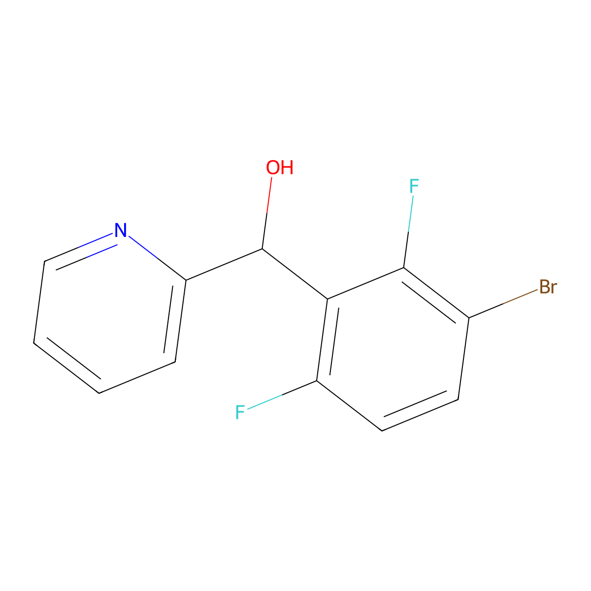 alpha-(3-Bromo-2,6-difluorophenyl)-2-pyridinemethanol molecular structure, CAS 1968477-27-1