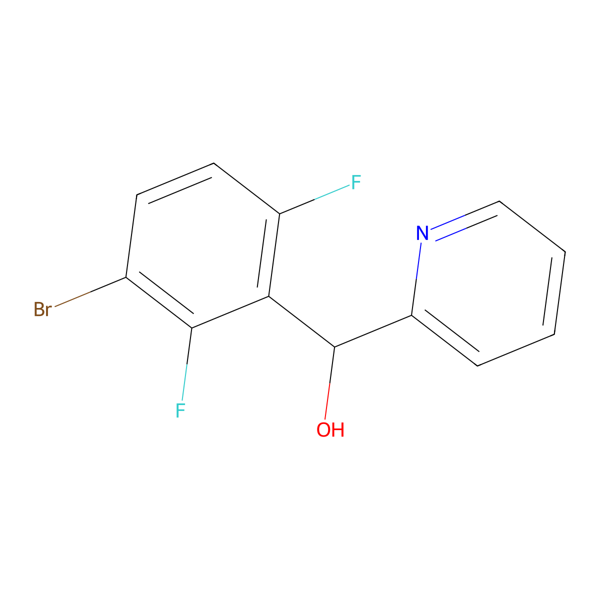 alpha-(3-Bromo-2,6-difluorophenyl)-2-pyridinemethanol molecular structure, CAS 1968477-27-1