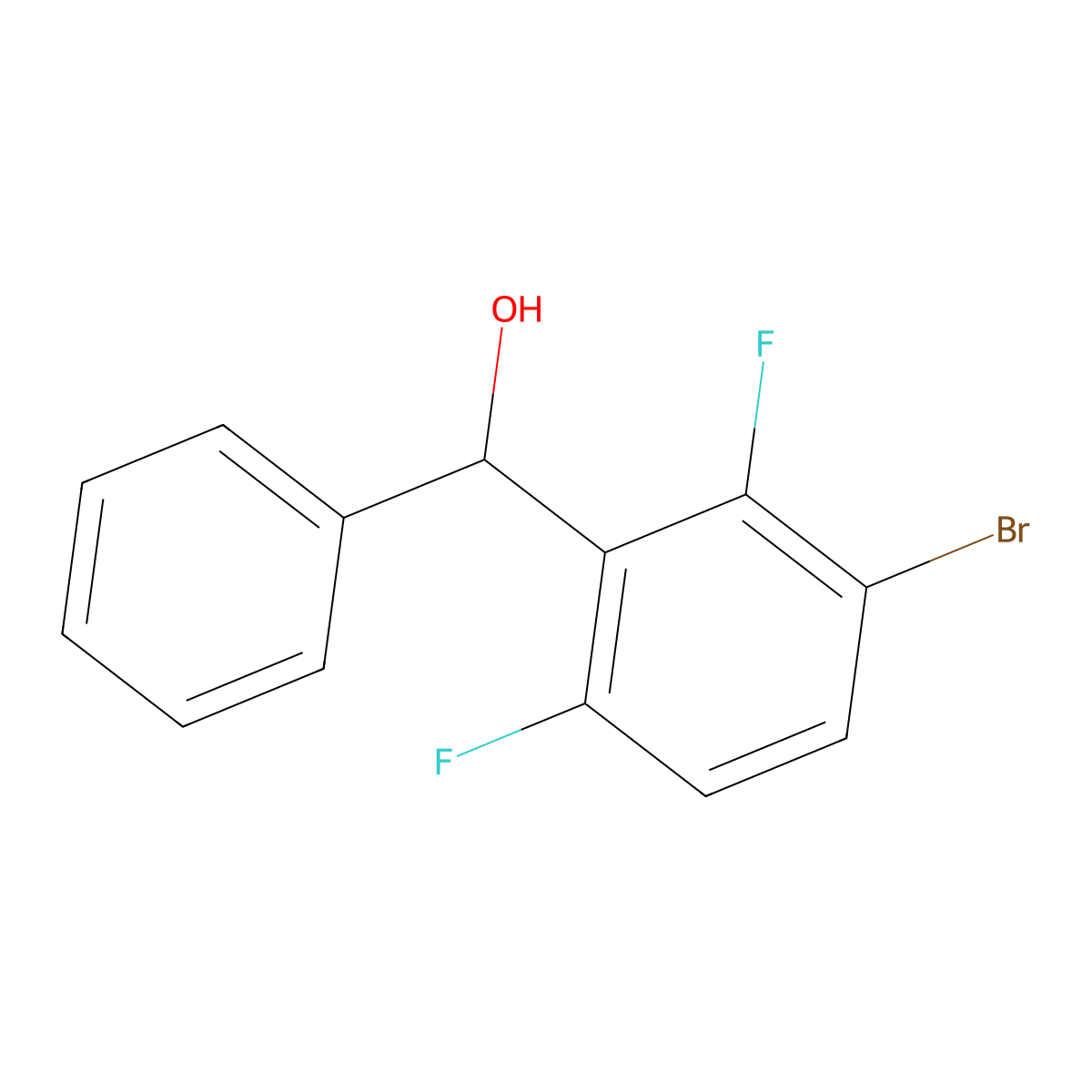 (3-Bromo-2,6-difluorophenyl)(phenyl)methanol molecular structure, CAS 1968478-77-4