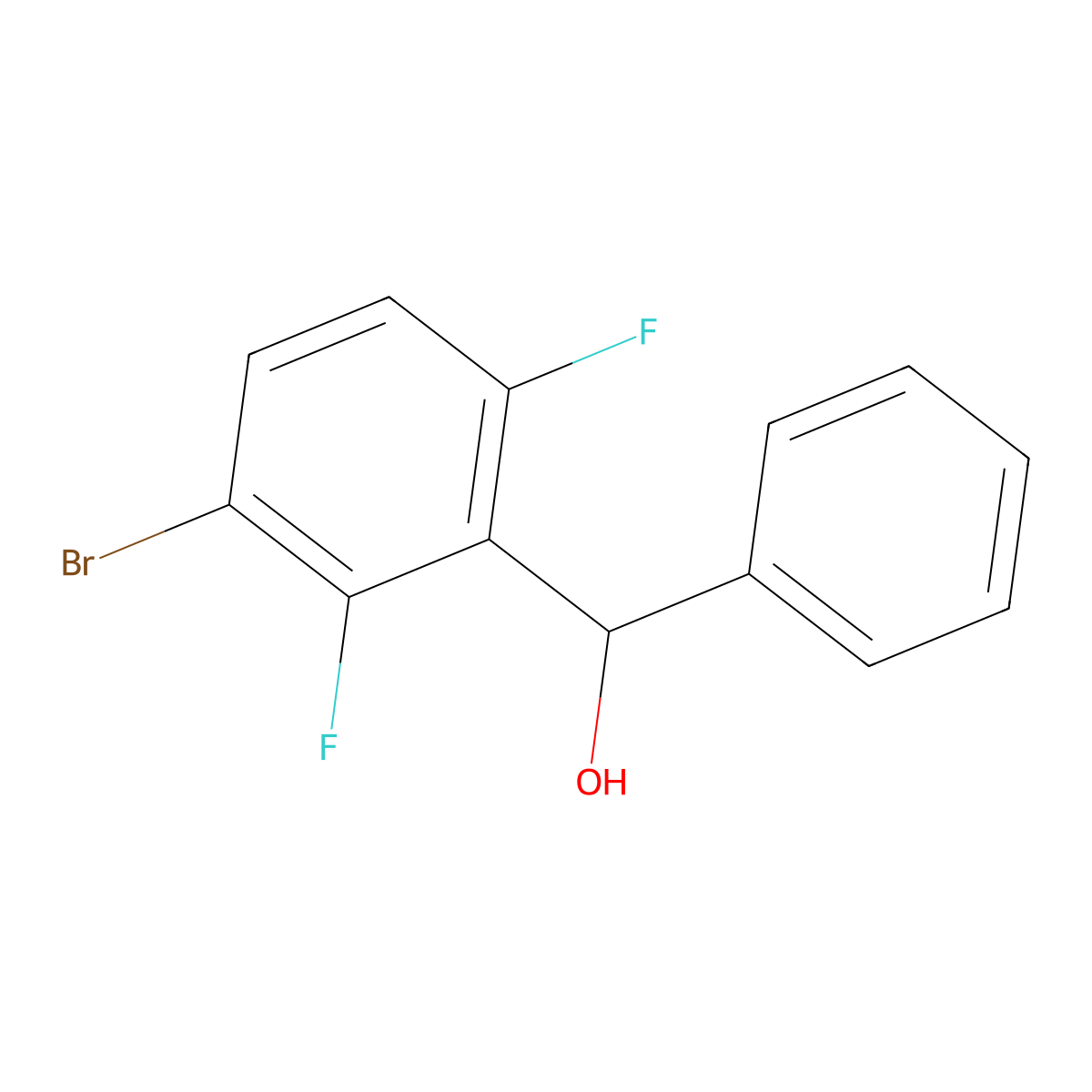 (3-Bromo-2,6-difluorophenyl)(phenyl)methanol molecular structure, CAS 1968478-77-4